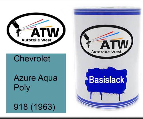 Chevrolet, Azure Aqua Poly, 918 (1963): 500ml Lackdose, von ATW Autoteile West.